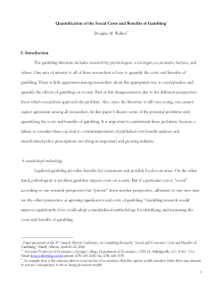 Quantification of the Social Costs and Benefits of Gambling