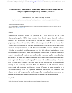 Predicted sensory consequences of voluntary actions