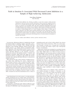 Faith in Intuition Is Associated With Decreased Latent Inhibition in a