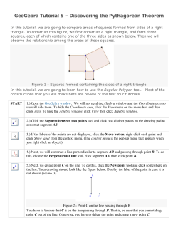 GeoGebra Tutorial 5 Discovering the Pythagorean Theorem