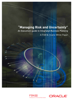 Managing Risk and Uncertainty