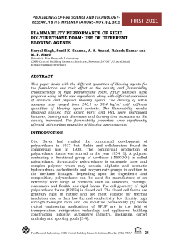 Flammability performance of rigid polyurethane foam use of different