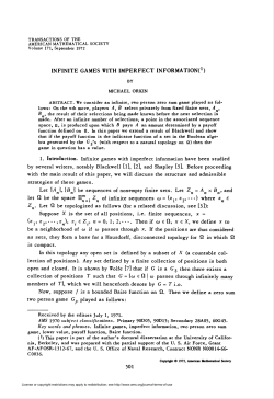 infinite games with imperfect information