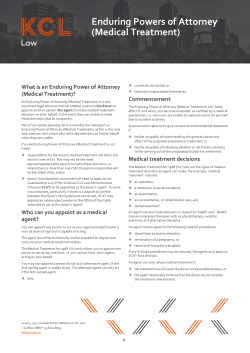 Enduring Powers of Attorney (Medical Treatment)