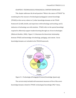 Part 1: Relationships between Constructs in the TPACK Framework