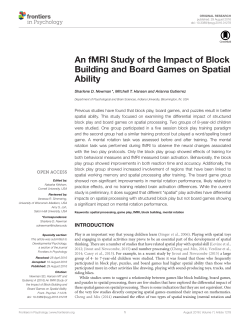 An fMRI Study of the Impact of Block Building and Board Games on