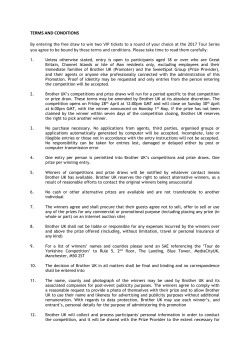 TERMS AND CONDITIONS By entering the free draw to win two VIP