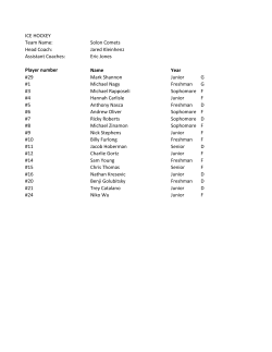 ICE HOCKEY Team Name: Solon Comets Head Coach: Jared