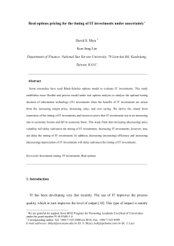 The Valuation of Internal Technology by Real Option Analysis