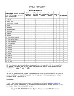 appendix: optimal instrument - Six Points Physical Therapy