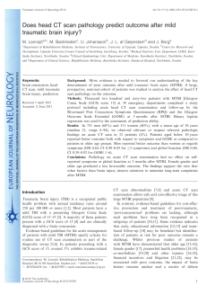 Does head CT scan pathology predict outcome after mild traumatic