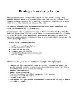 Reading A Narrative Selection