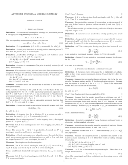 ADVANCED FINANCIAL MODELS SUMMARY 1