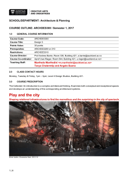 COURSE OUTLINE: ARCHDES300 / Semester 1, 2017