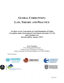 Global Corruption: Law, Theory and Practise - Table of