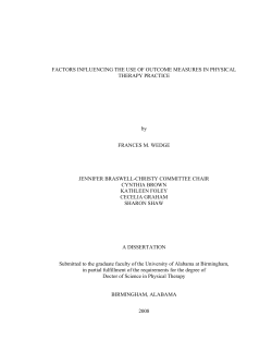 Factors influencing the use of outcome measures in physical