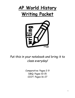 How to Write a CCOT Essay Paragraph 1