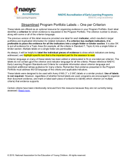 Program Portfolio Labels