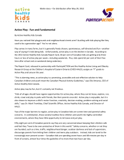 Active Play: Fun and Fundamental