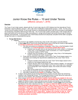 Junior Tennis Council (JTC) Subcommittee