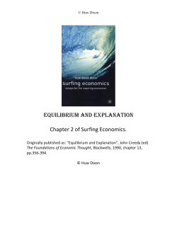 EQUILIBRIUM AND EXPLANATION Chapter 2 of