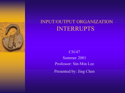 INPUTOUTPUT ORGANIZATION INTERRUPTS