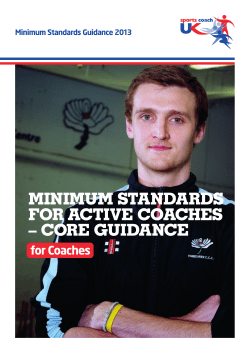 MINIMUM STANDARDS FOR ACTIVE COACHES &ndash; CORE