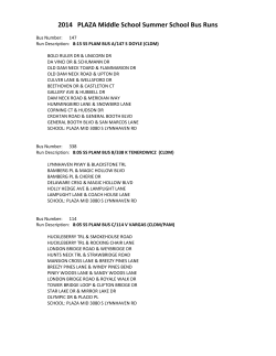 2014 PLAZA Middle School Summer School Bus Runs