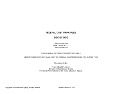 OMB Federal Cost Principles Crosswalk