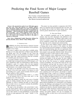 Predicting the Final Score of Major League Baseball Games