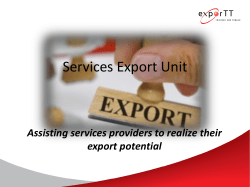 Assisting services providers to realize their export potential