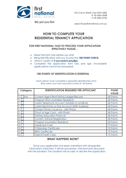 residential tenancy application - First National Real Estate Yass