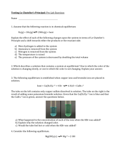 Testing Le Chatelier`s Principal: Pre