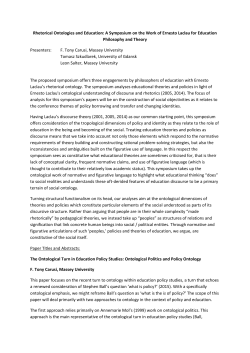 A Symposium on the Work of Ernesto Laclau for Education