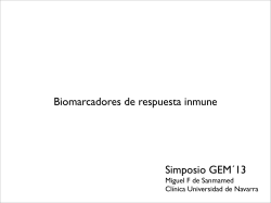 Biomarcadores de respuesta inmune Simposio GEM&acute;13