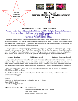 13th Annual Robinson Memorial Presbyterian Church Car Show