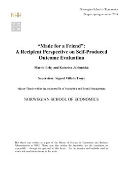 A Recipient Perspective on Self-Produced Outcome