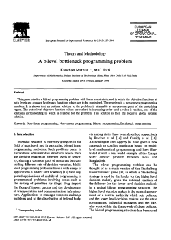 A bilevel bottleneck programming problem