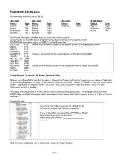 Playing with Library Lists Exercise