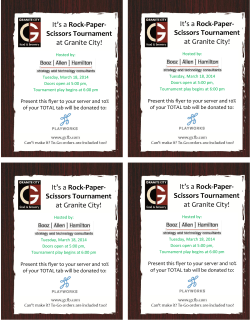 It`s a Rock-Paper- Scissors Tournament at Granite City! It`s a Rock