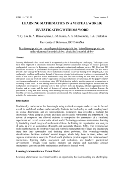 learning mathematics in a virtual world