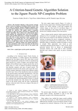 A Criterion-based Genetic Algorithm Solution to the Jigsaw Puzzle