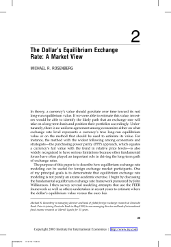 Chapter 2: The Dollar`s Equilibrium Exchange Rate: A Market View