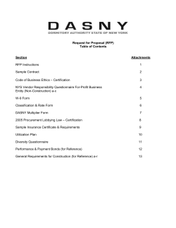 RFP Instructions - Dormitory Authority of the State of New York