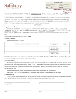 SELECT CONTRACT TYPE: ADJUNCT I ADJUNCT II SUMMER