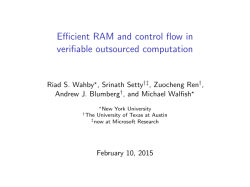 Efficient RAM and control flow in verifiable outsourced