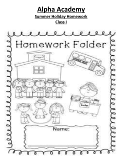 Class I SUMMER HOLIDAY WORK 2017