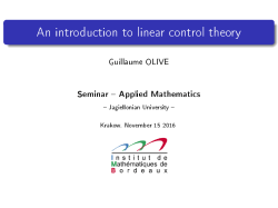 An introduction to linear control theory