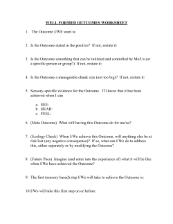 Well Formed Outcomes Worksheet