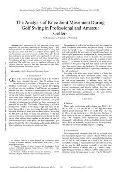 The Analysis of Knee Joint Movement During Golf Swing in